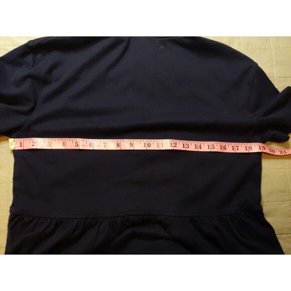 Eddie Bauer Womens S/P Navy Blue Cotton Polo Midi Dress Button Front - Picture 4 of 8